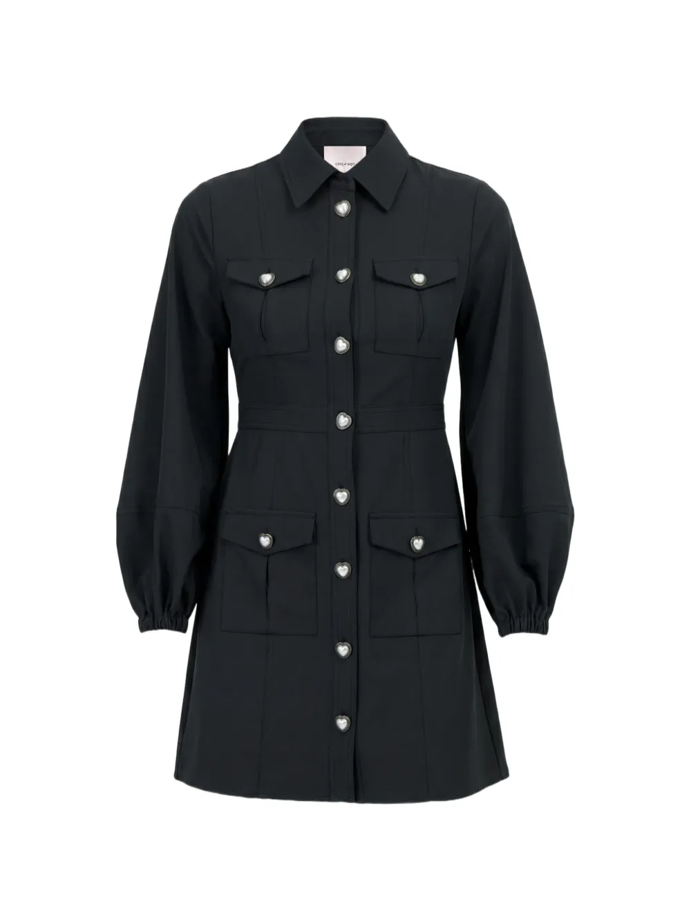 Cinq A Sept Lumira heart-button mini dress Zwart