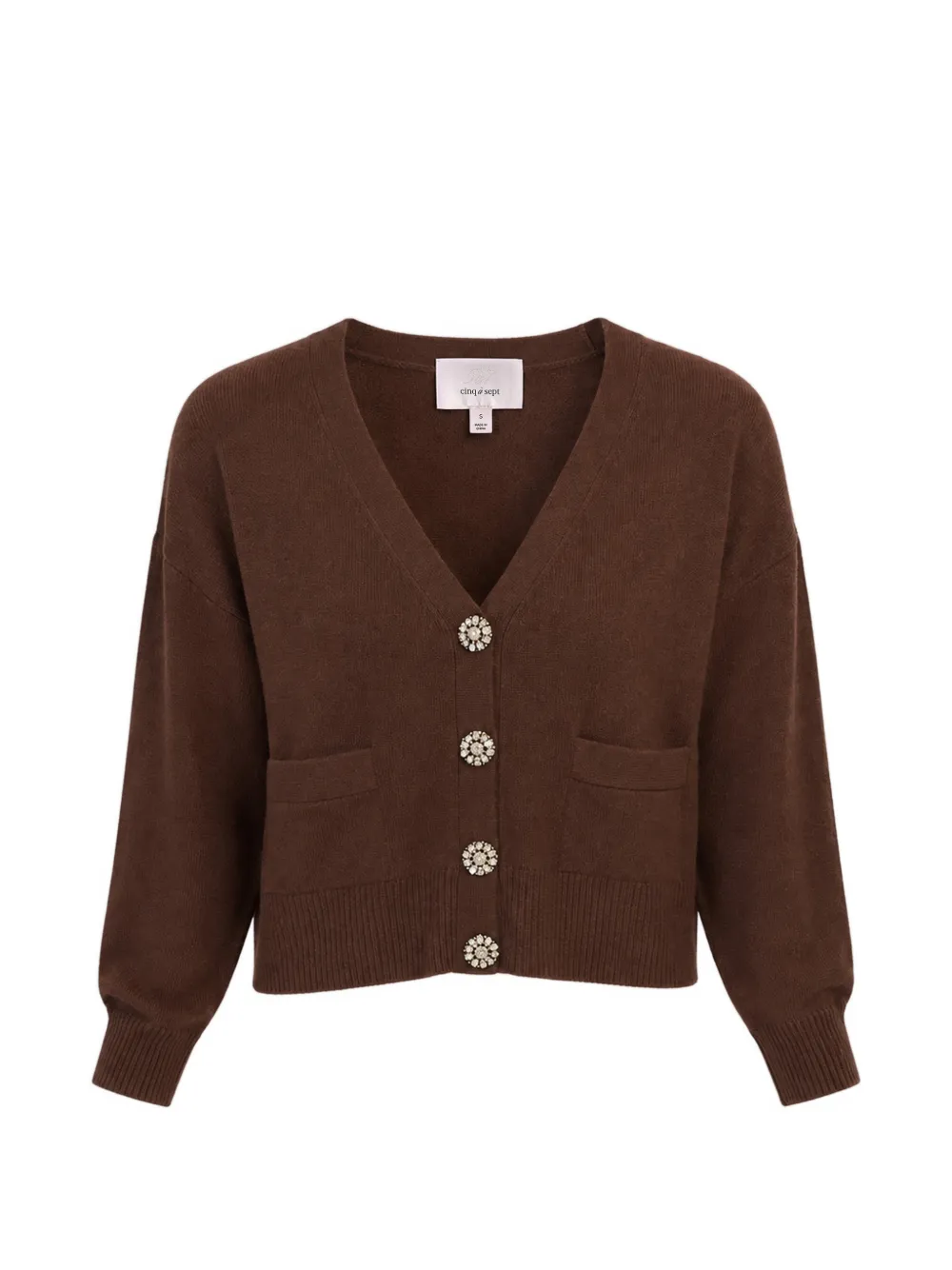 Cinq A Sept cardigan Kavita en cachemire à strass - Marron Cinq A Sept cardigan Kavita en cachemire à strass - Marron