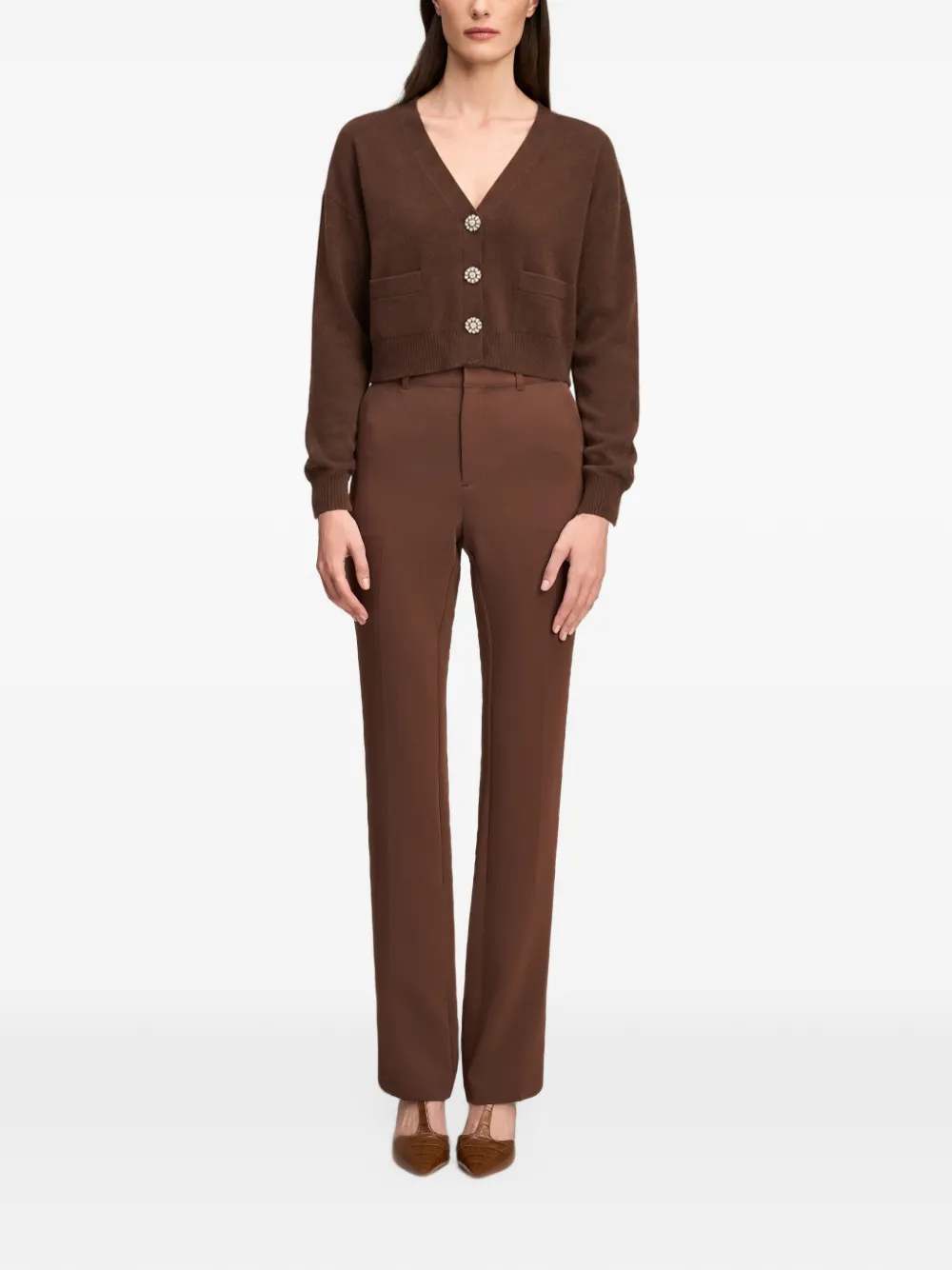 Cinq A Sept Kavita rhinestone-embellished cashmere cardigan Bruin