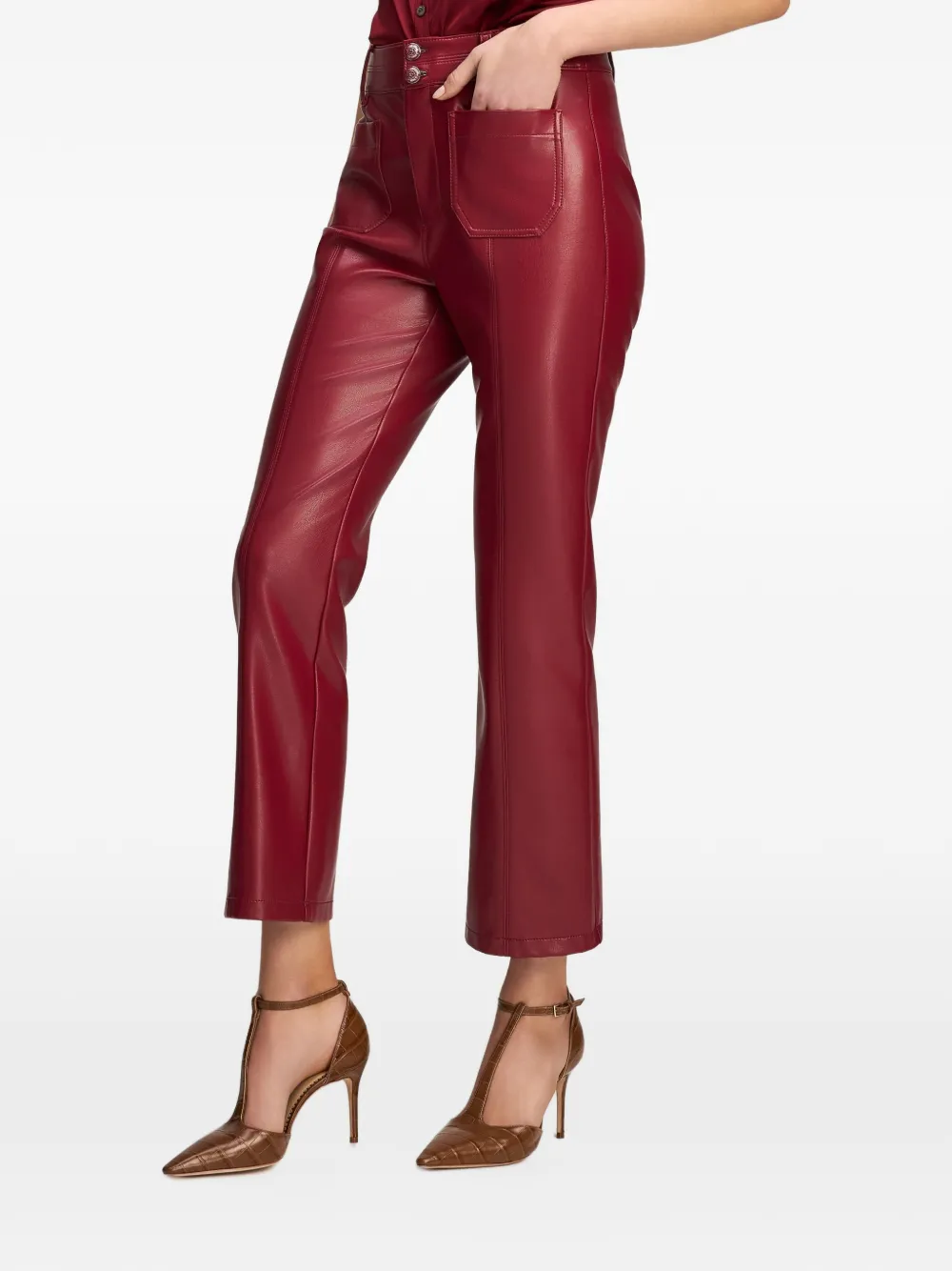 Cinq A Sept Dorothea faux-leather trousers Rood