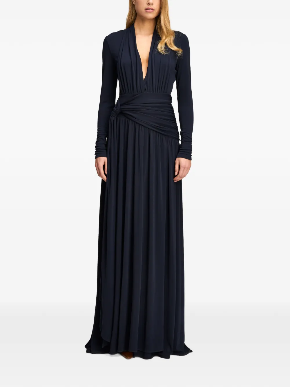 Cinq A Sept Zaviana knotted maxi dress Blauw