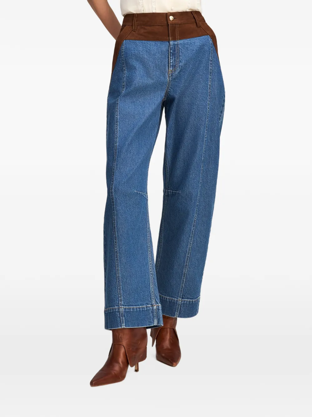 Cinq A Sept Dillon contrast-panel jeans Blauw
