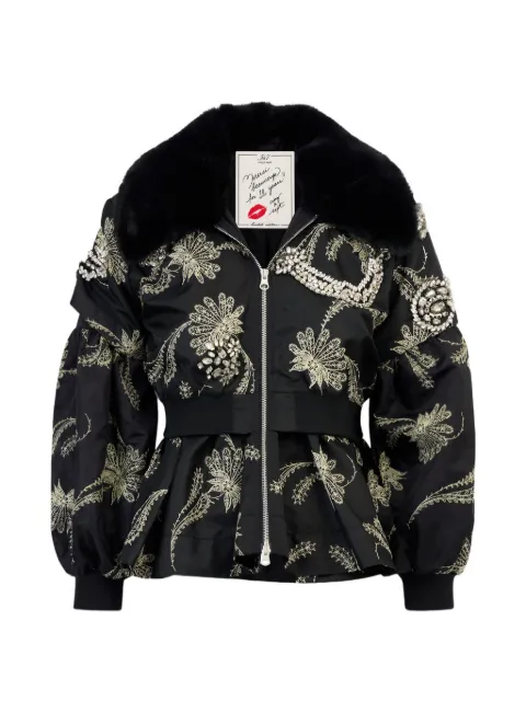 Cinq A Sept Armelle paisley-embroidered crystal-embellished jacket