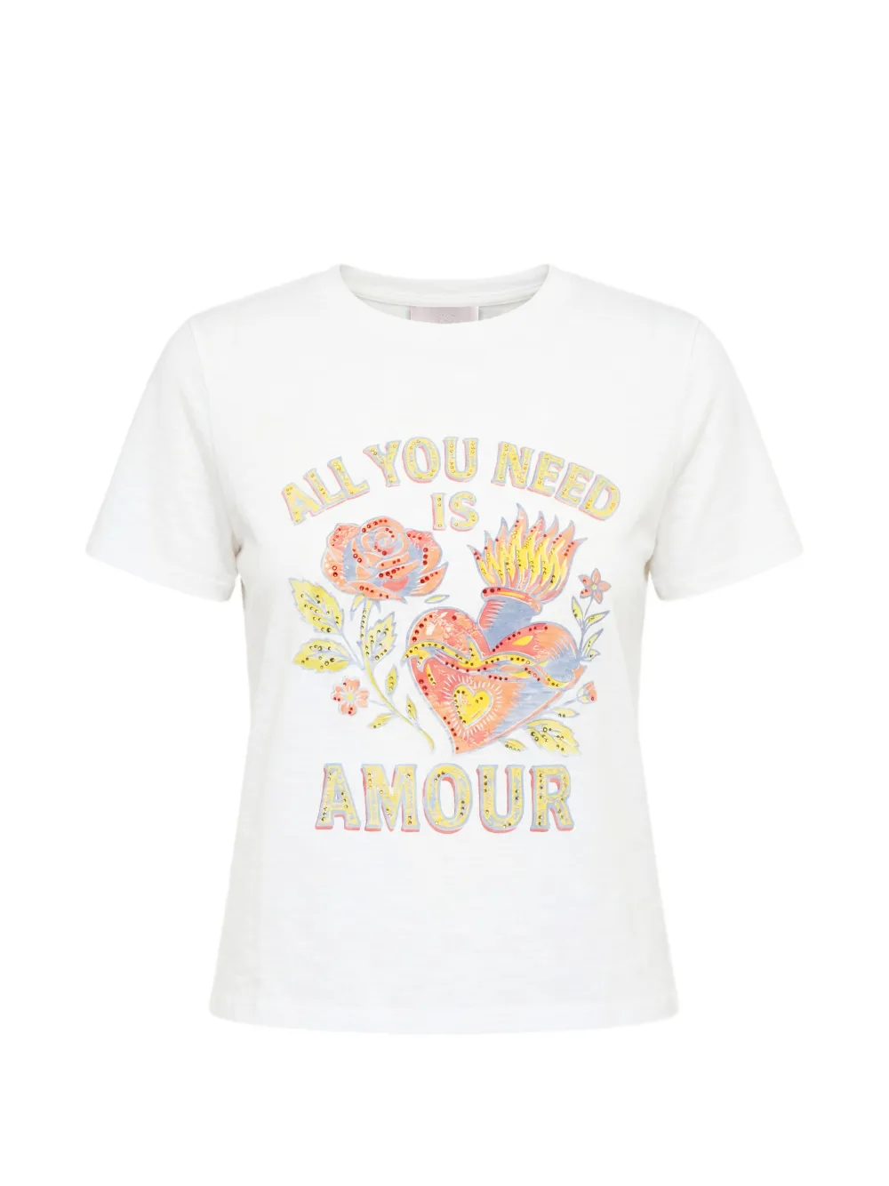 Cinq A Sept Heatset All You Need Is Amour T-shirt Wit