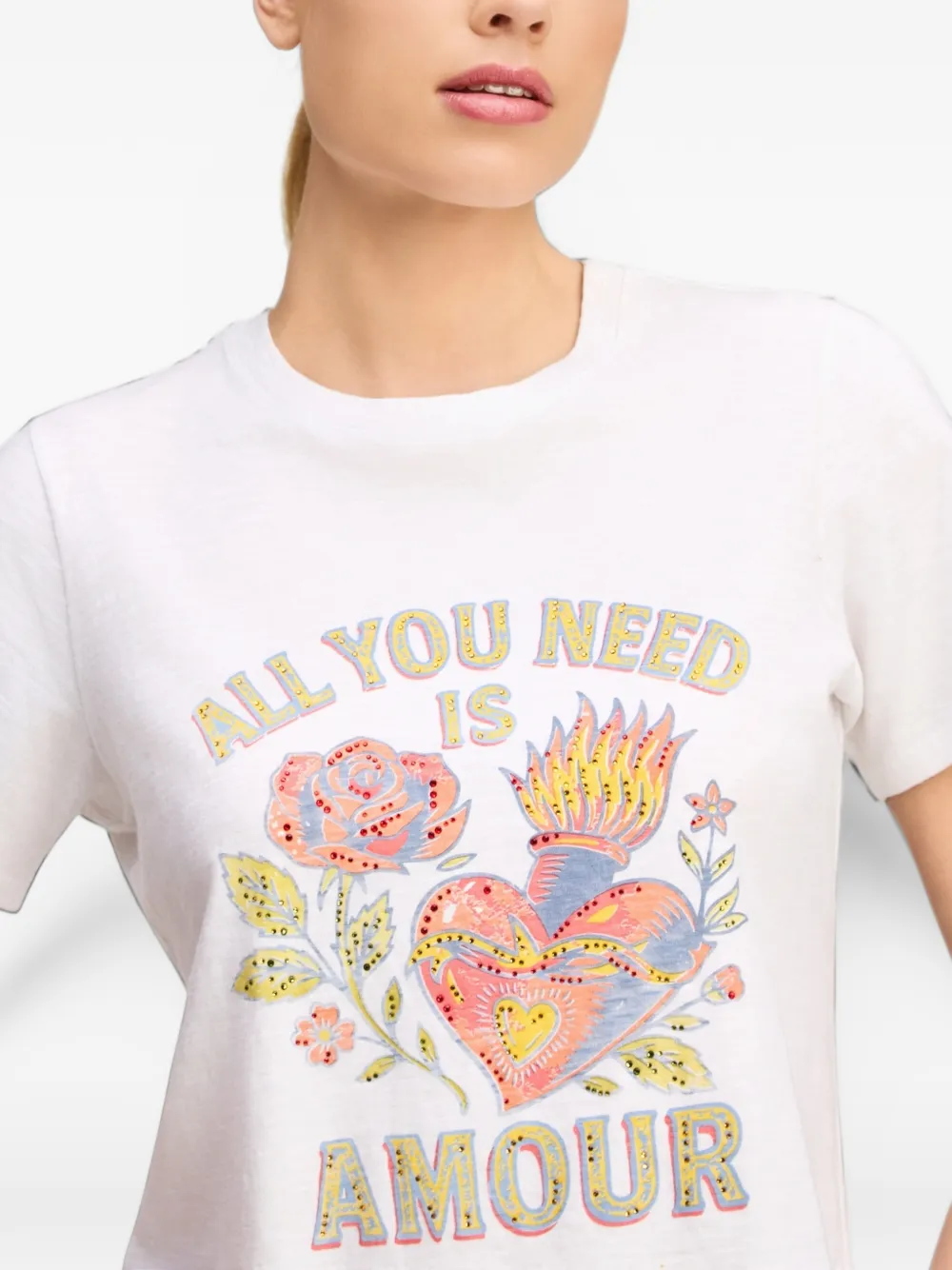 Cinq A Sept Heatset All You Need Is Amour T-shirt Wit