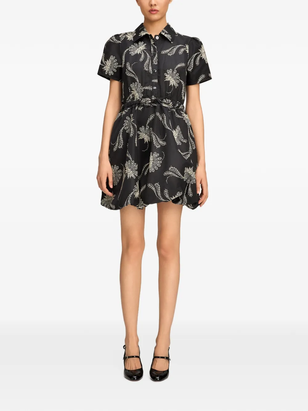 Cinq A Sept Ophelie Paisley Fan mini dress Zwart