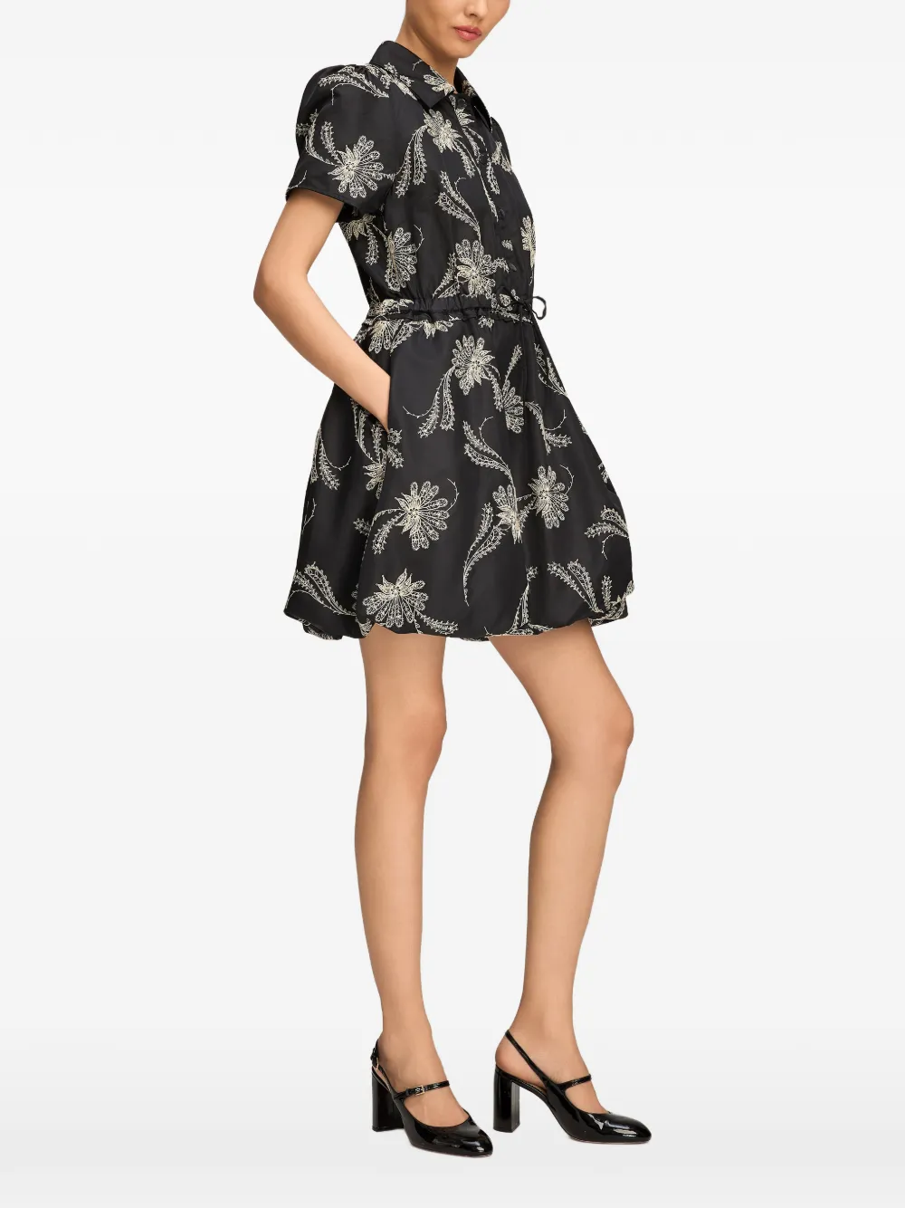 Cinq A Sept Ophelie Paisley Fan mini dress Zwart