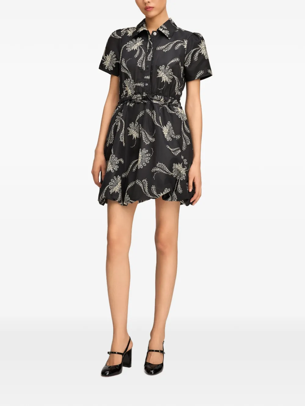 Cinq A Sept Ophelie Paisley Fan mini dress Zwart