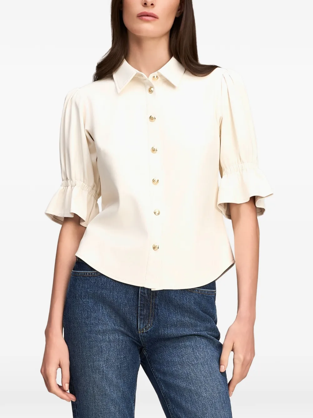 Cinq A Sept Fiona puff-sleeve shirt Wit