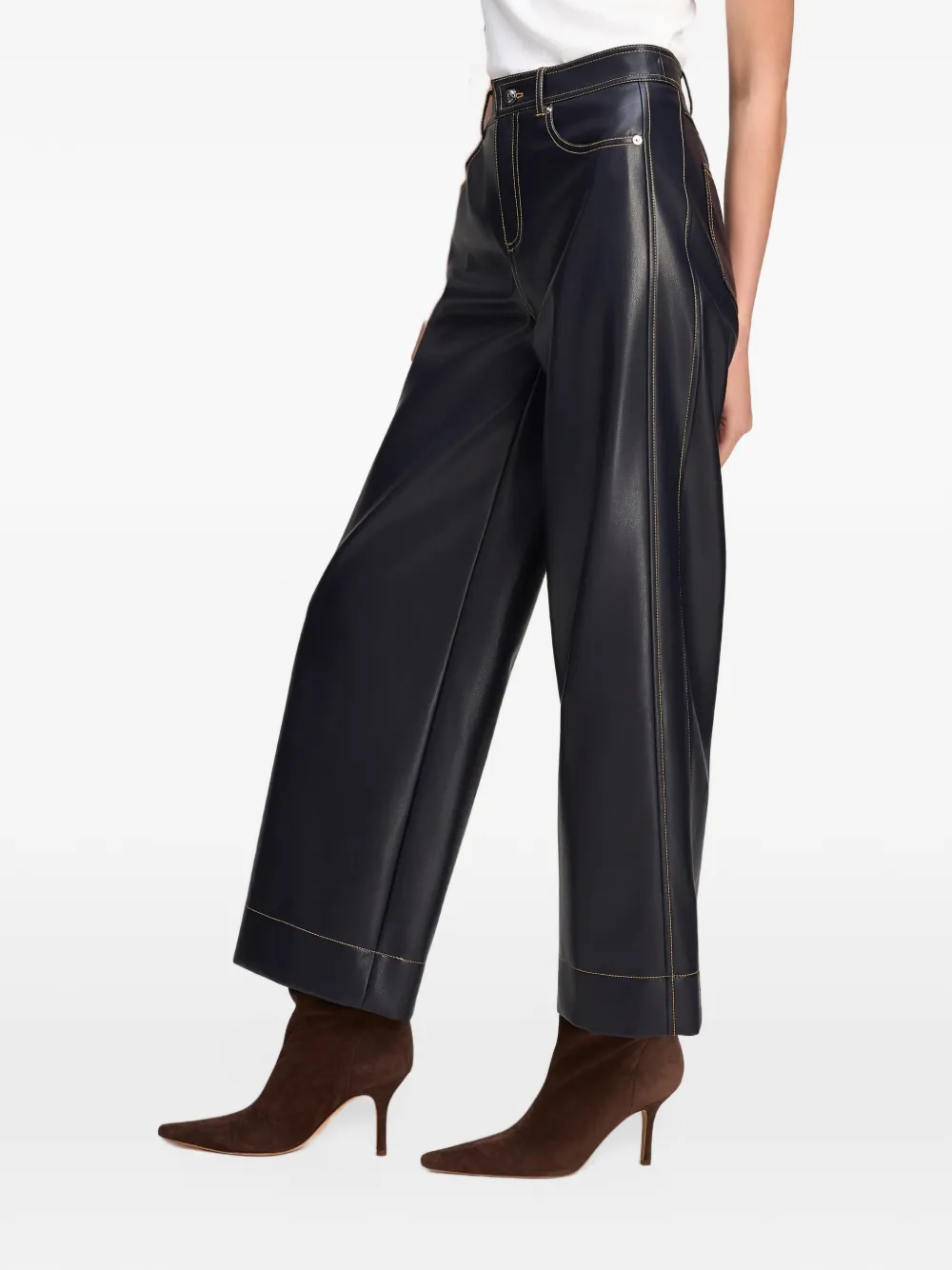 Cinq A Sept Betsy faux-leather trousers Blauw