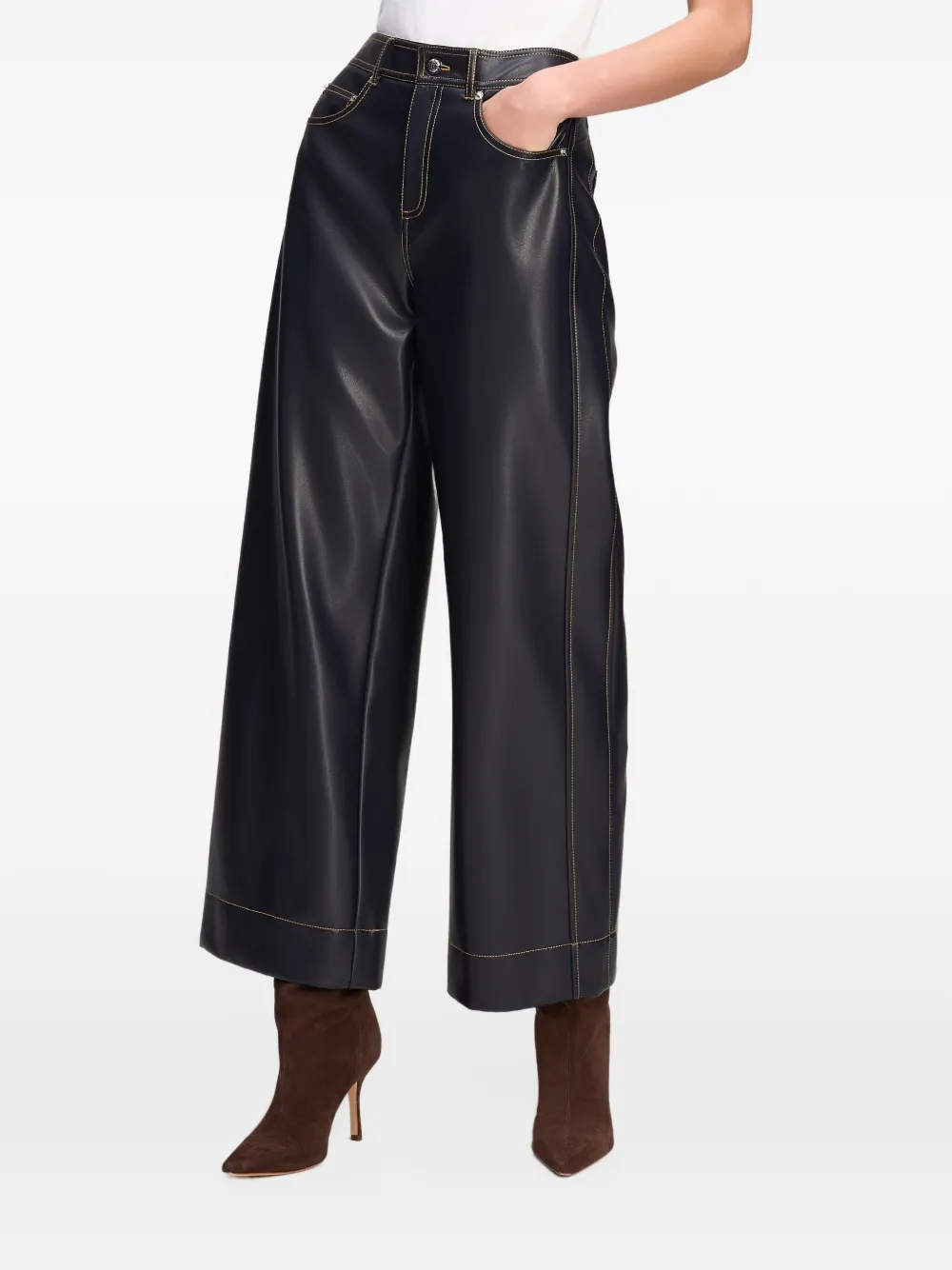 Cinq A Sept Betsy faux-leather trousers Blauw