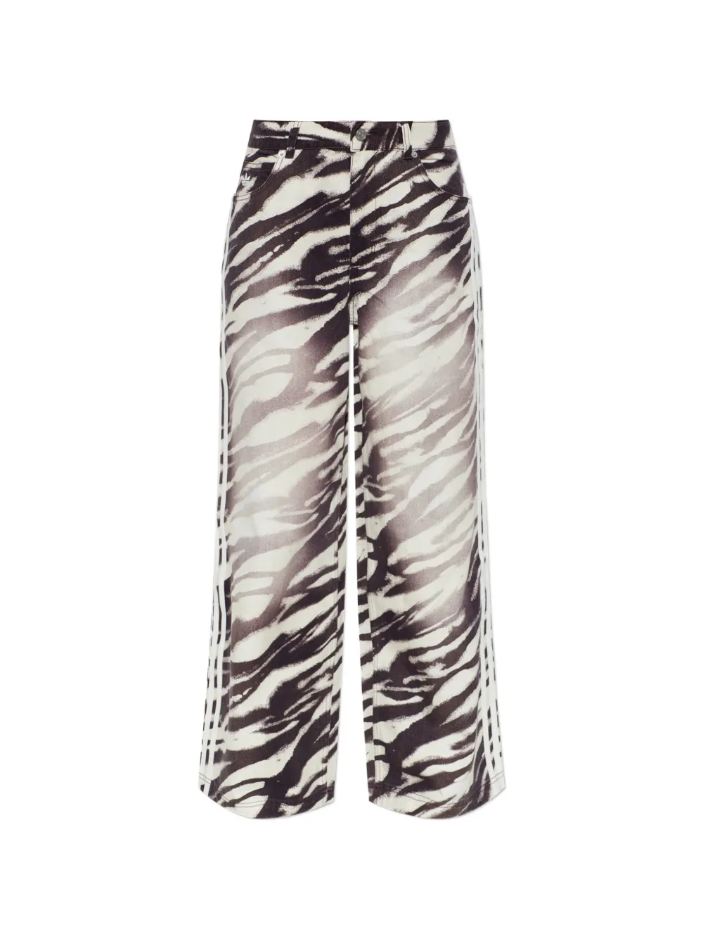 adidas Adilenium Season 6 zebra-print wide-leg denim pants - Braun