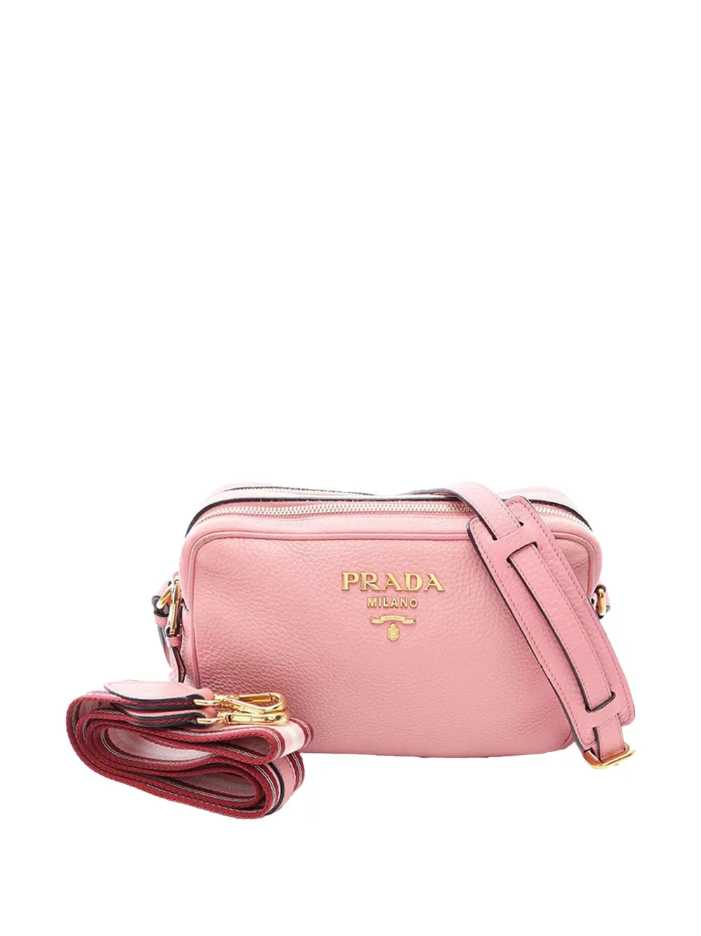 Prada Pre-Owned 2013-2026 Vitello Daino Double Zip Camara Bag crossbody bag - Rosa