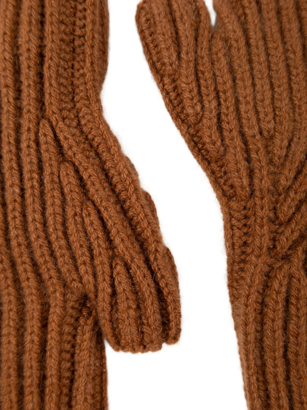 Allude ribbed-knit fingerless gloves Bruin