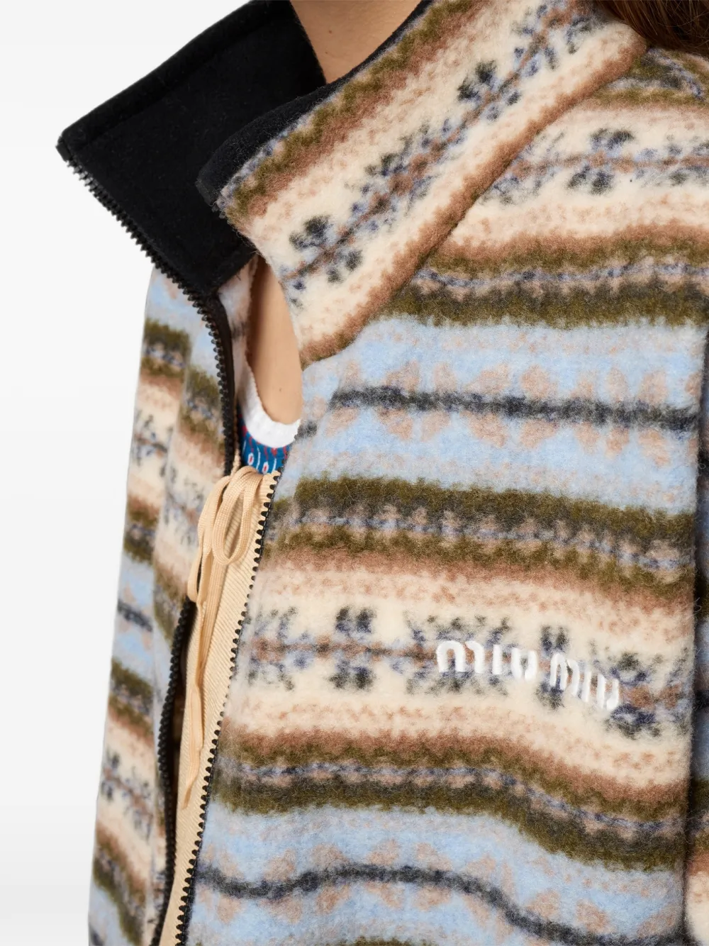 Miu Fleecejack van katoen met rits Blauw