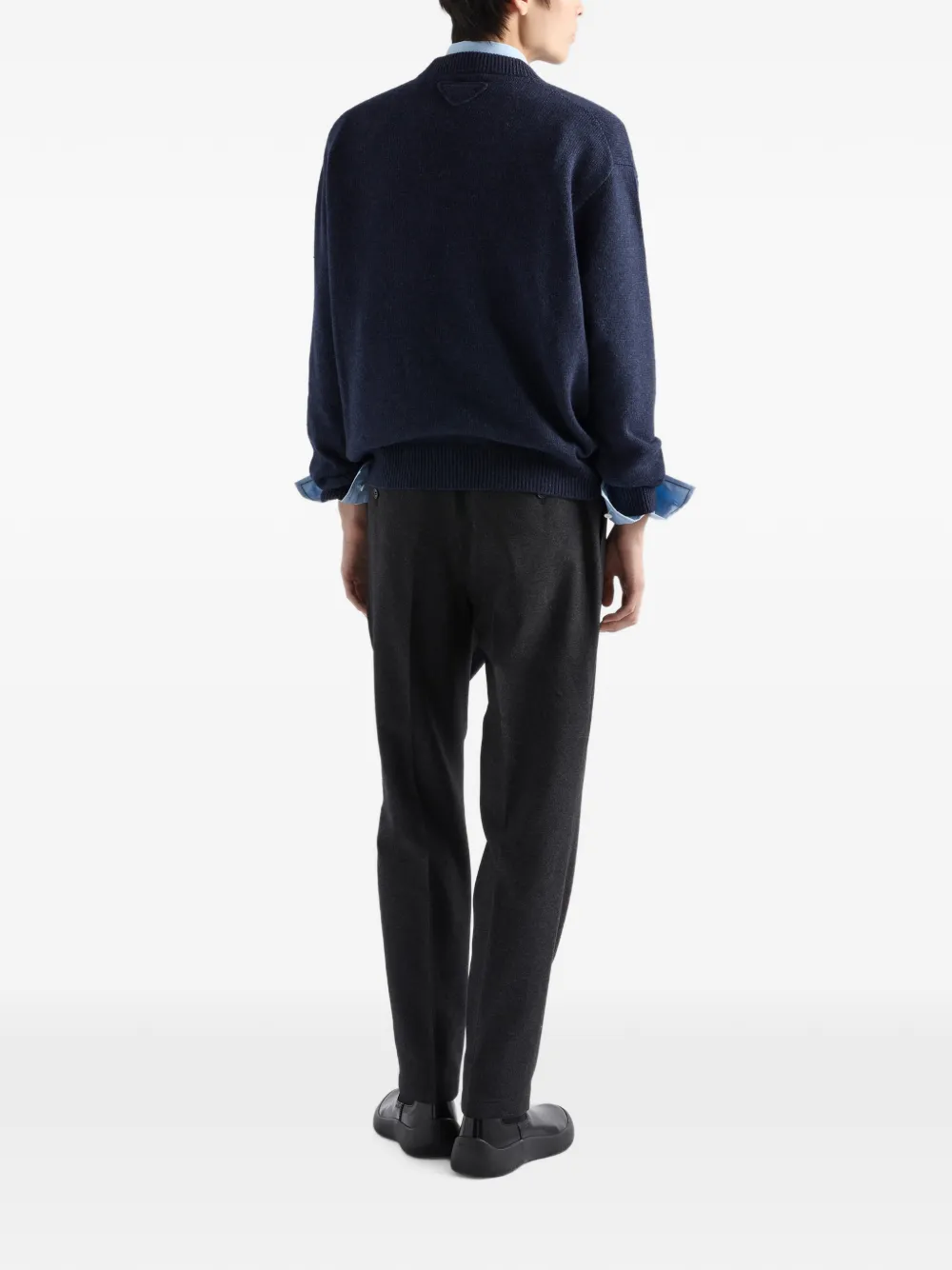 Prada Re-Cashmere V-neck sweater Blauw