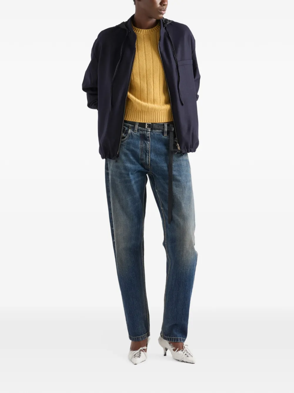 Prada Re-Cashmere trui met ronde hals Geel