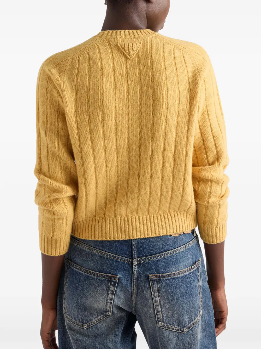 Prada Re-Cashmere trui met ronde hals Geel