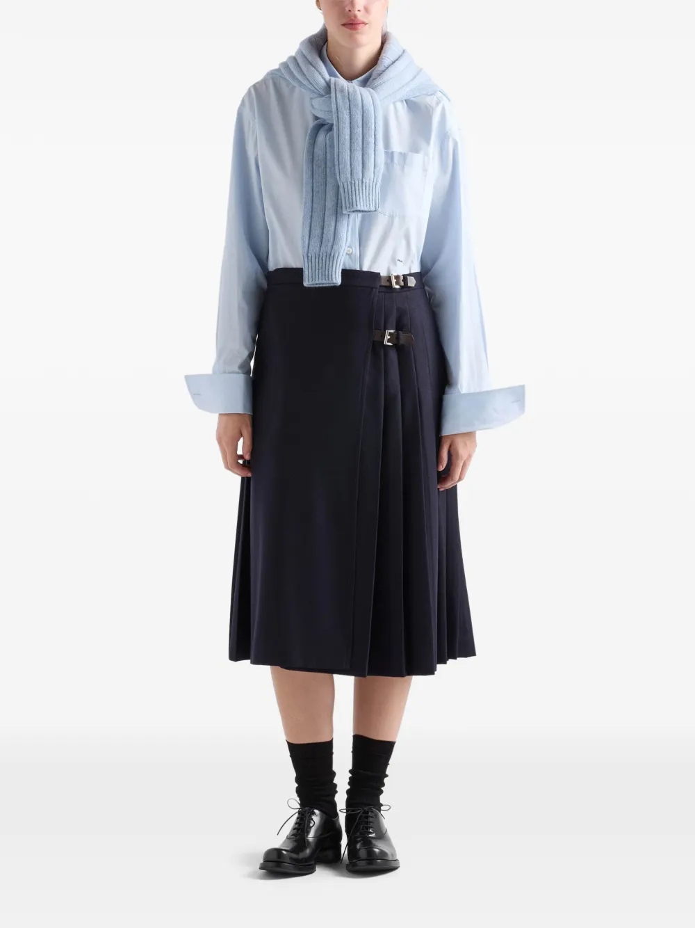 Prada Re-Cashmere trui met ronde hals Blauw