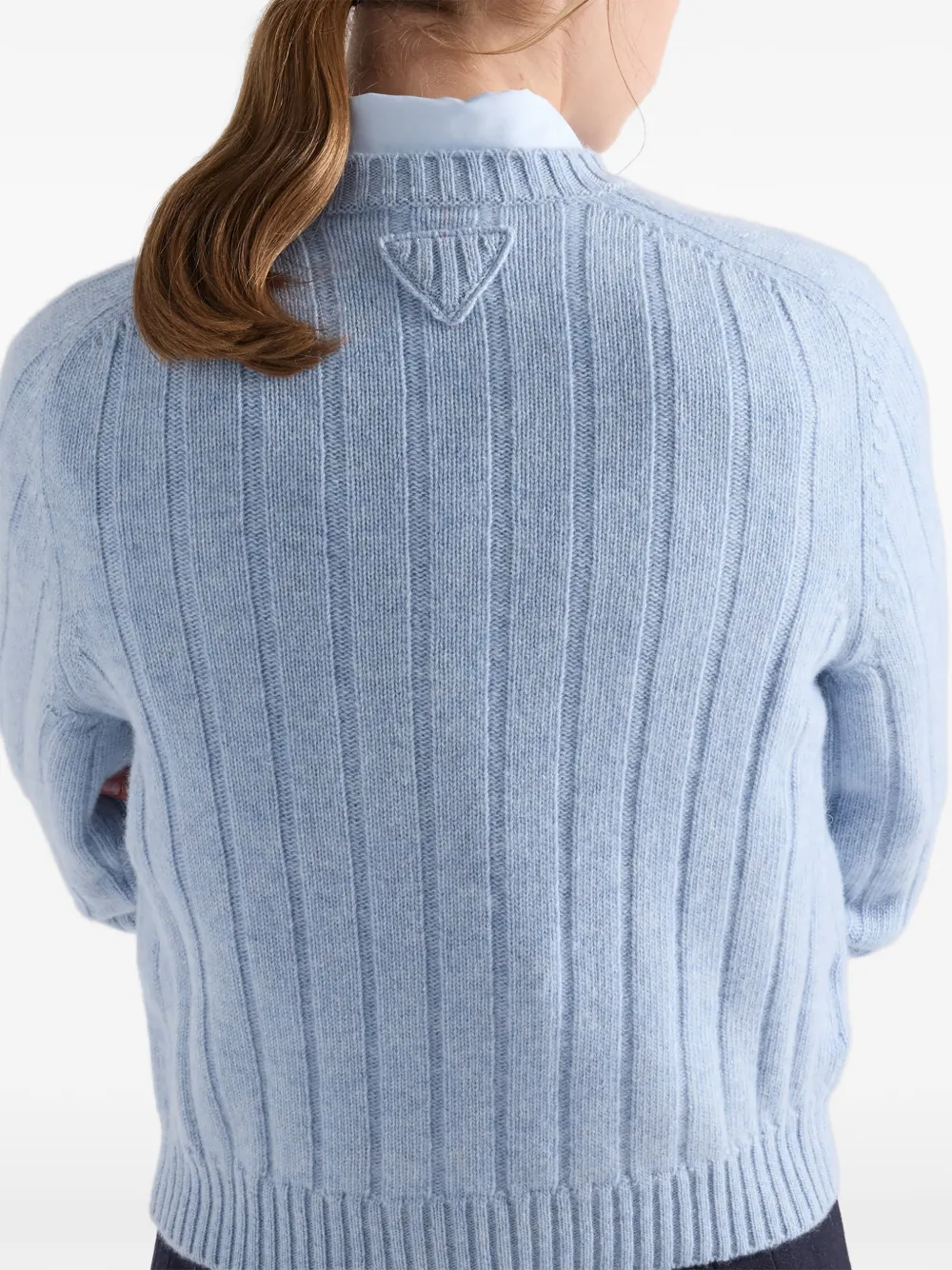 Prada Re-Cashmere trui met ronde hals Blauw