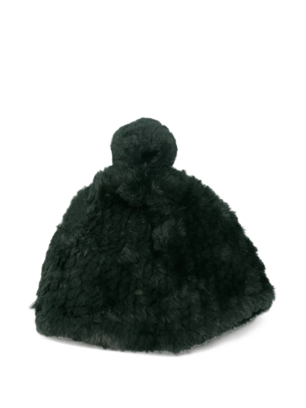 Save The Duck Kids pom-pom faux-fur beanie hat Groen