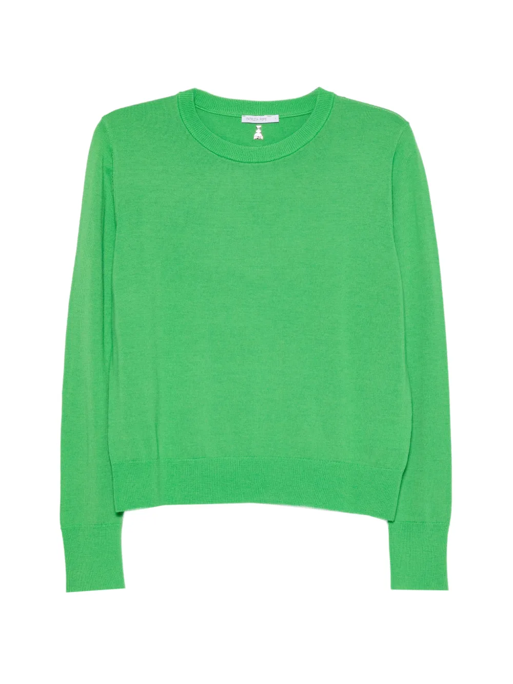 Patrizia Pepe fine-knit crew-neck sweater Groen