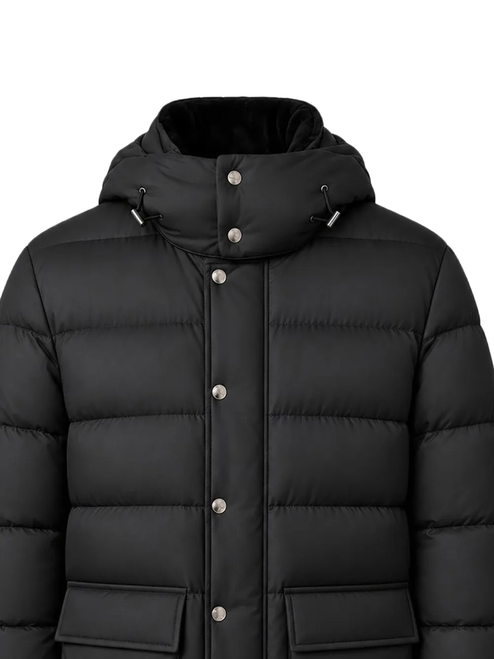 Herno quilted hooded down jacket Zwart