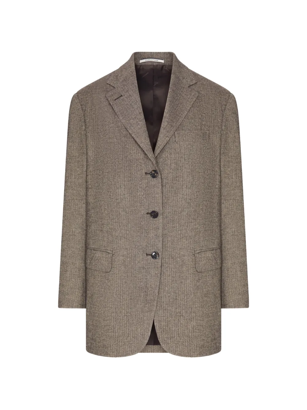 Tagliatore herringbone single-breasted blazer - Brown
