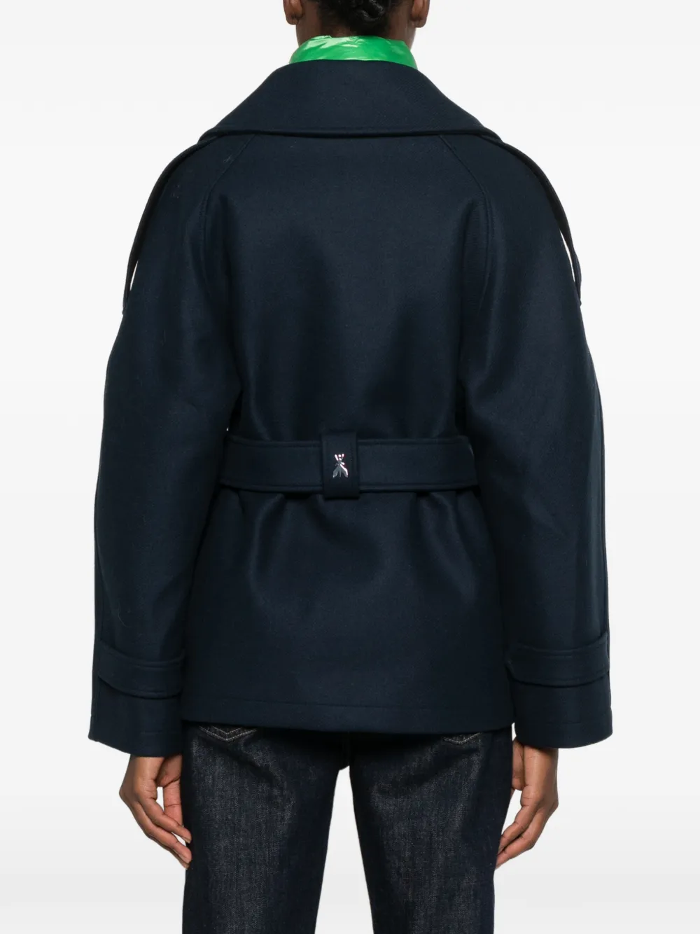 Patrizia Pepe belted double-breasted coat Blauw