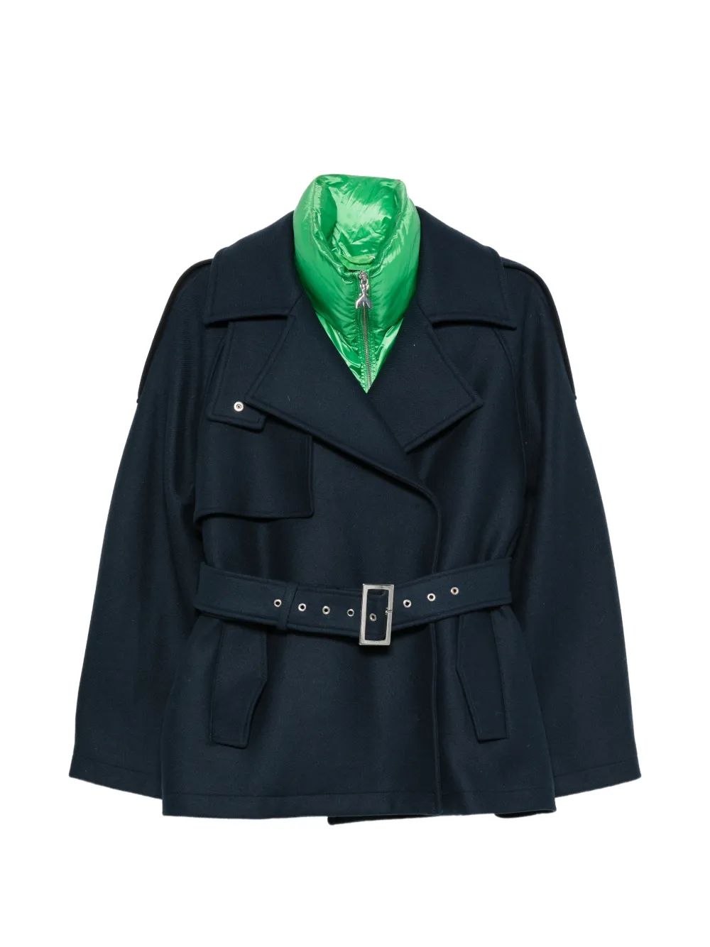 Patrizia Pepe belted double-breasted coat Blauw
