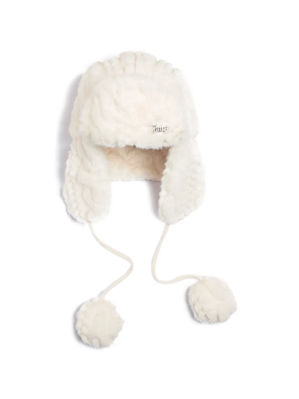 Juicy Couture Hoed met imitatiebont en pompon Wit