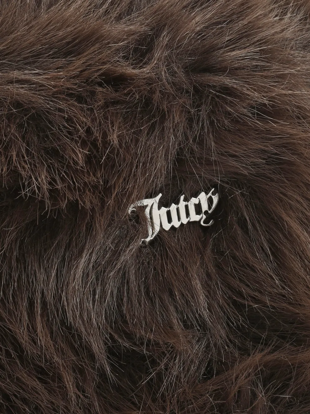 Juicy Couture Vissershoed van imitatiebont met logo-plakkaat Bruin