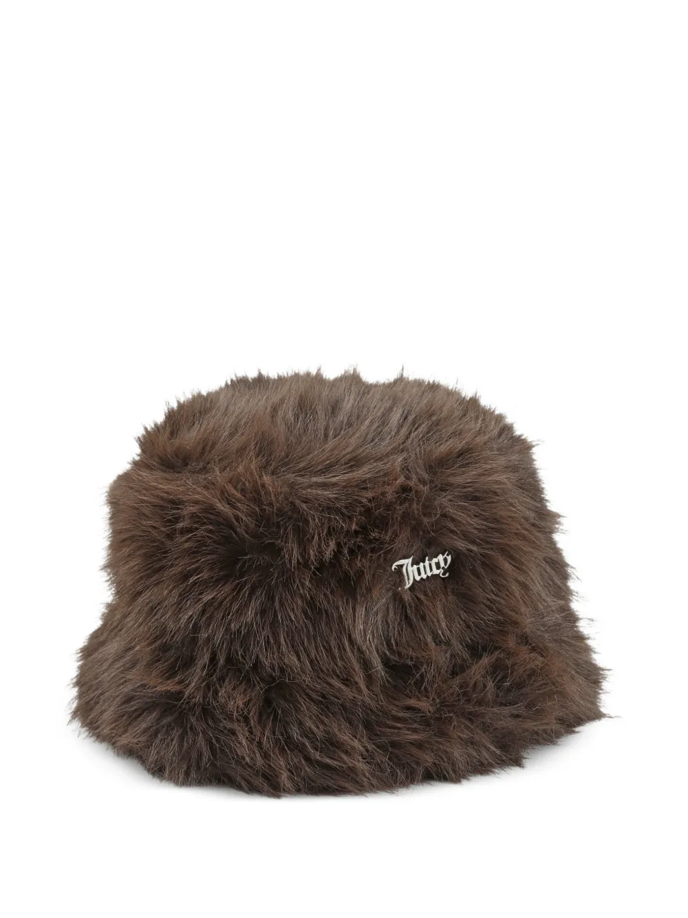 Juicy Couture Vissershoed van imitatiebont met logo-plakkaat Bruin