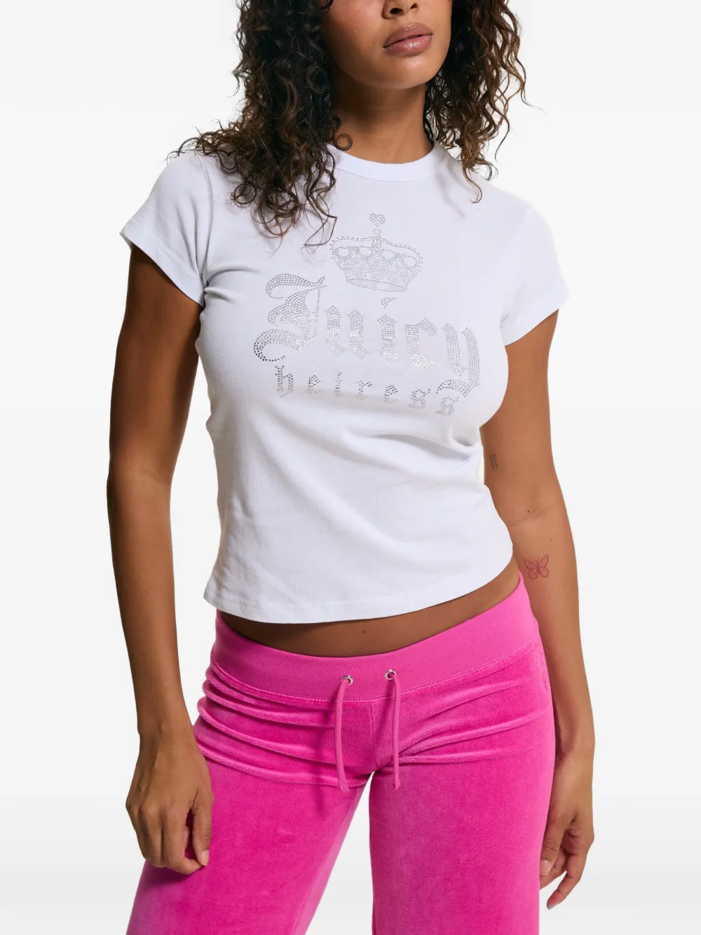 Juicy Couture Heiress diamante T-shirt Wit