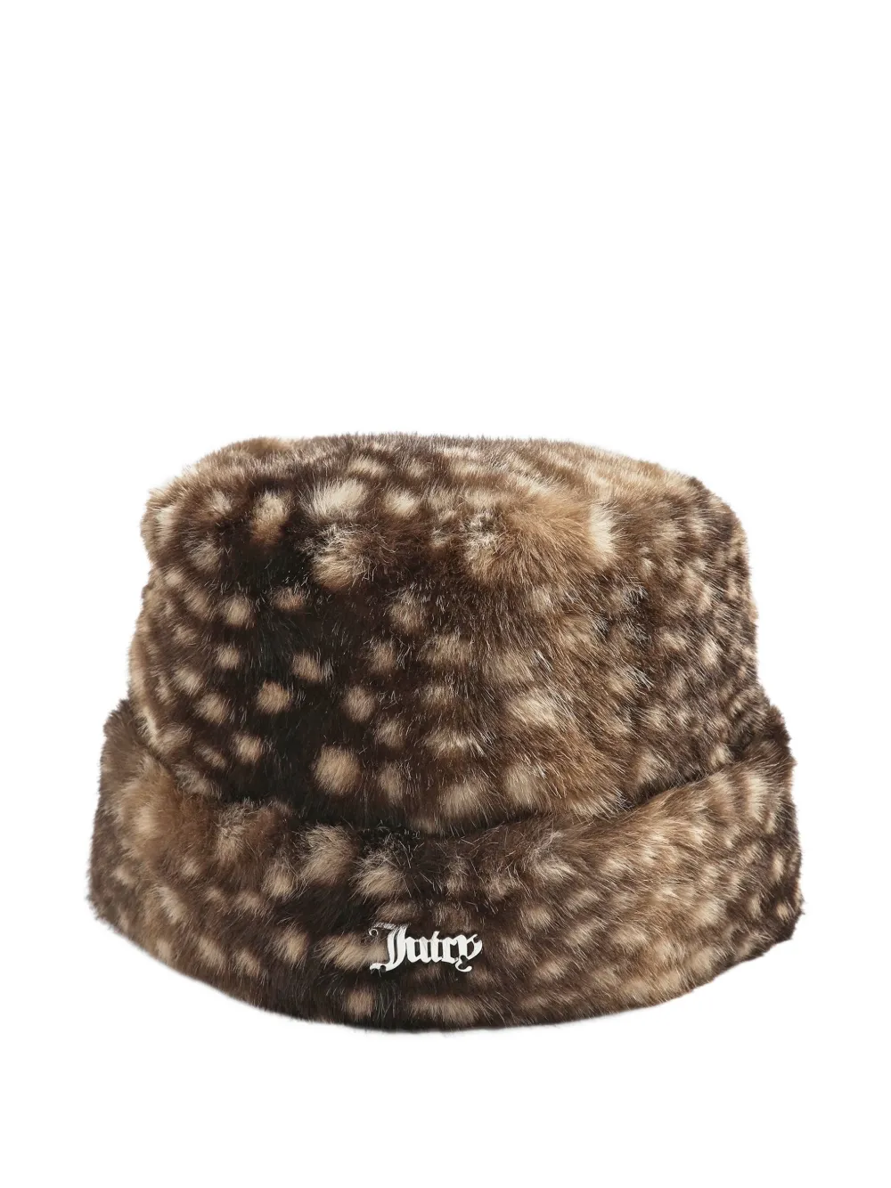 Juicy Couture Hoed van imitatiebont met Bambi-print Bruin