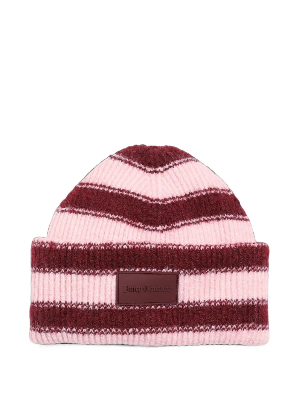 Juicy Couture stripe-pattern ribbed beanie hat - Rot