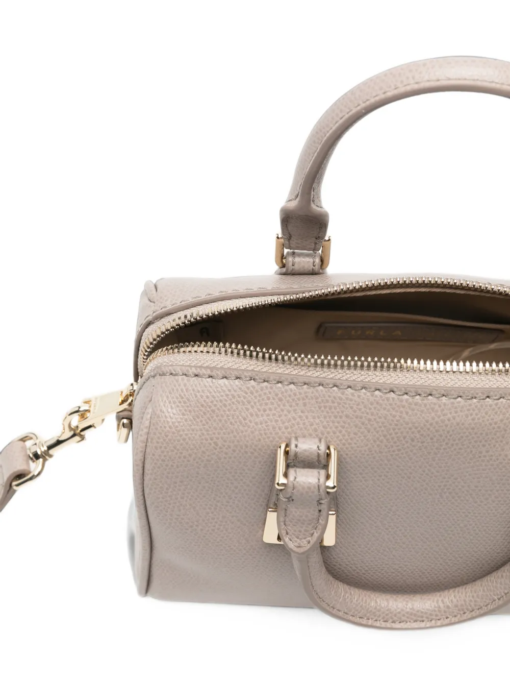 Furla mini Olivia Boston leather tote bag Grijs
