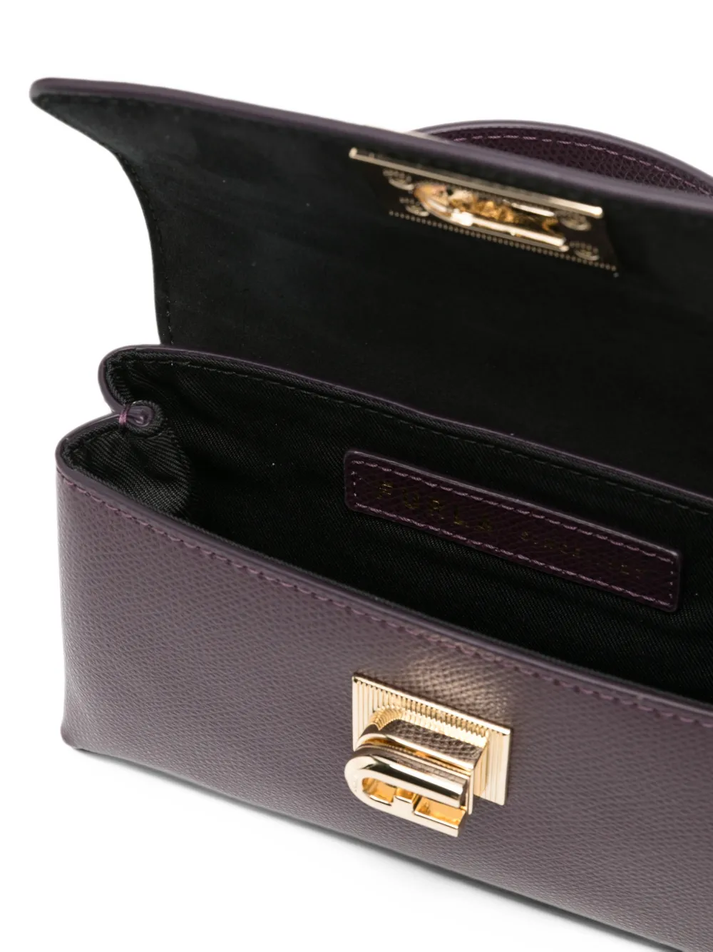 Furla 1927 grained leather tote bag Paars