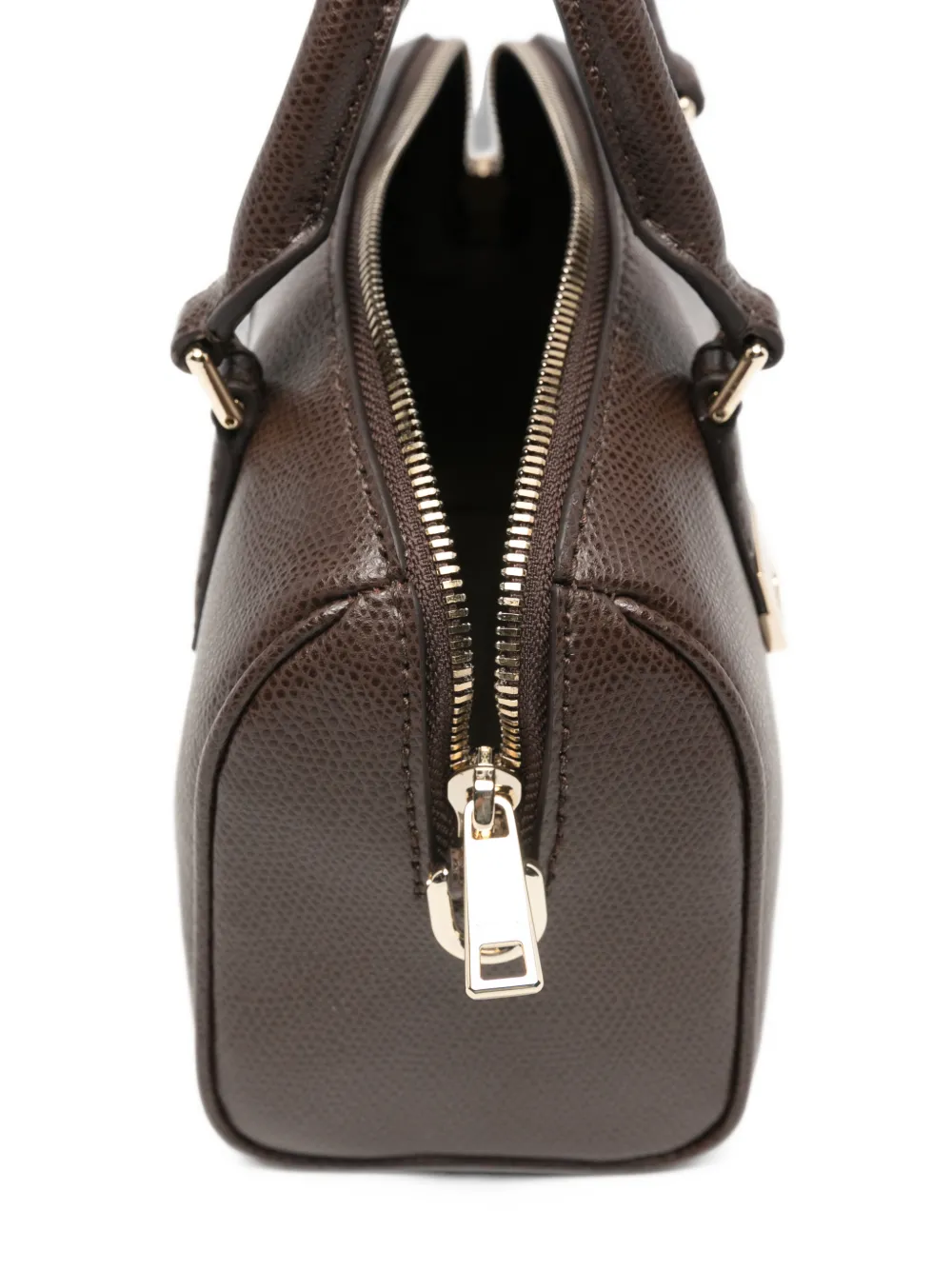 Furla Olivia Boston mini-shopper van leer Bruin