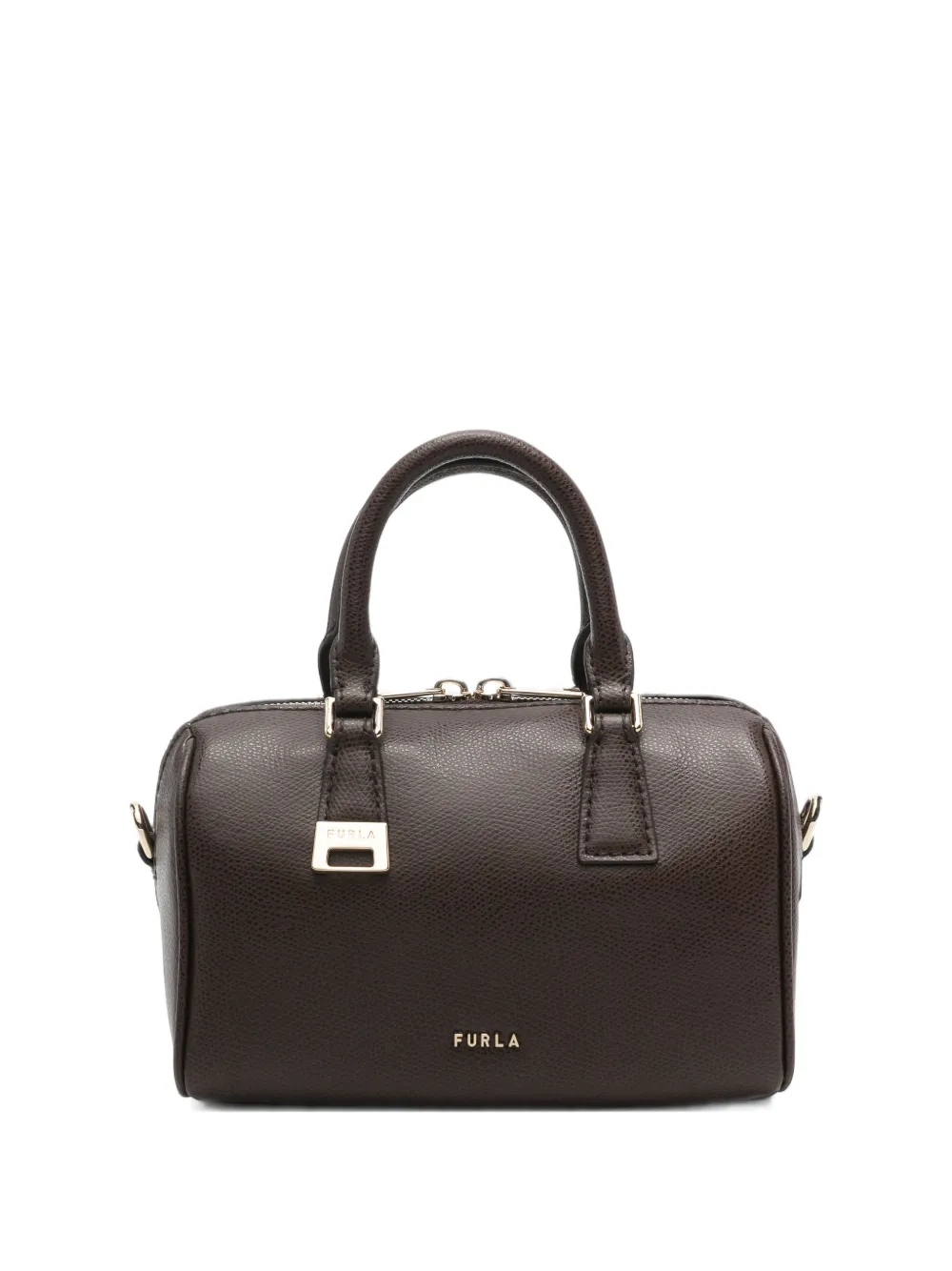 Furla mini Olivia Boston leather tote bag - Marrone