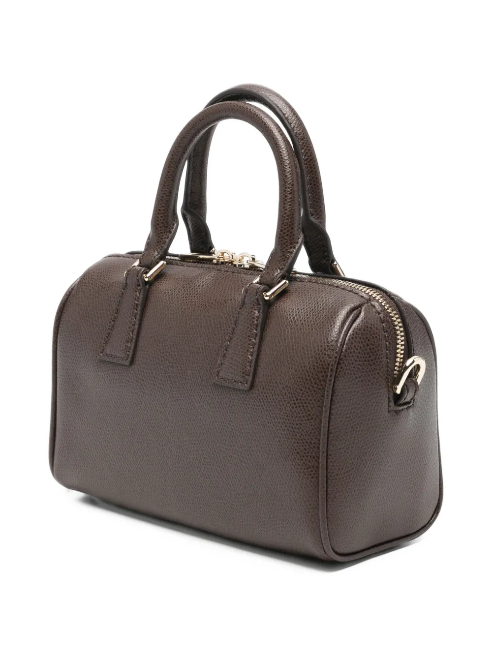 Furla Olivia Boston mini-shopper van leer Bruin