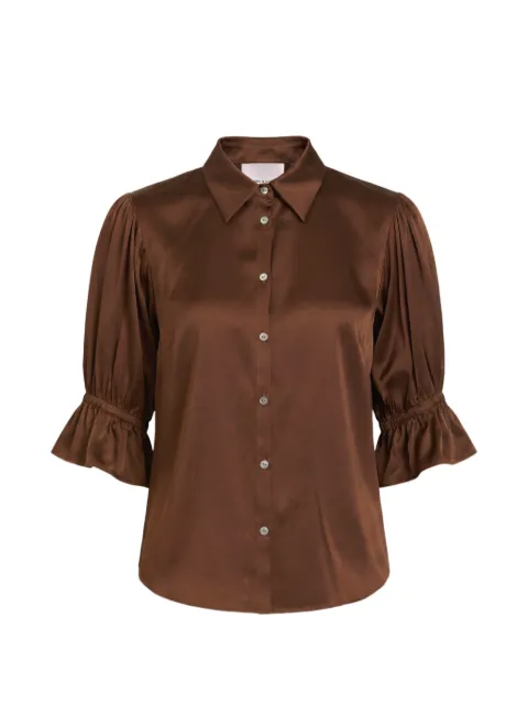 Cinq A Sept Fiona ruffled-sleeve silk top
