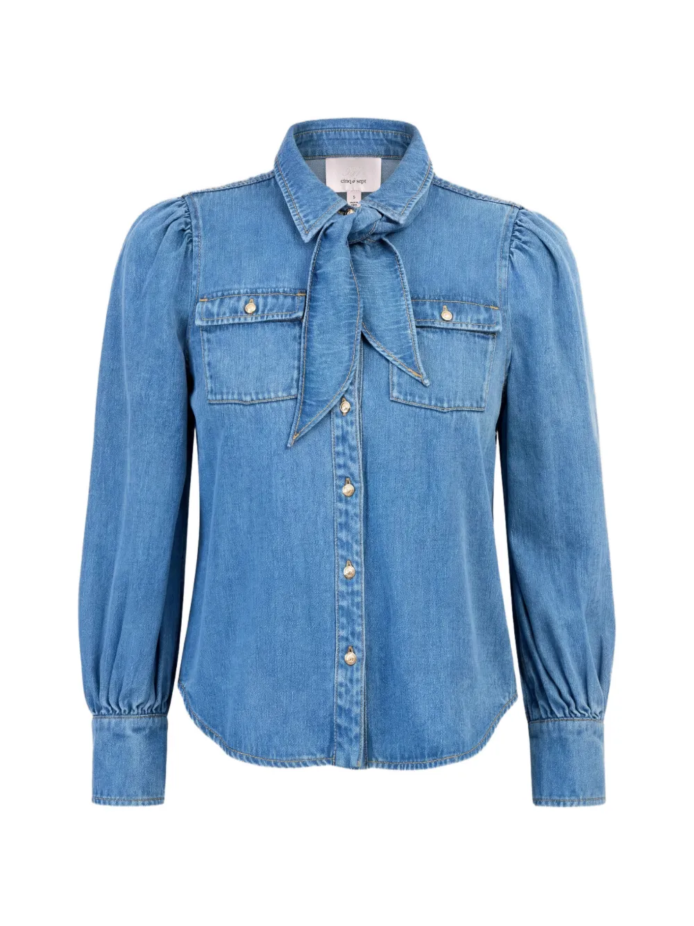 Cinq A Sept Adair Hemd mit Puffärmeln - Blau