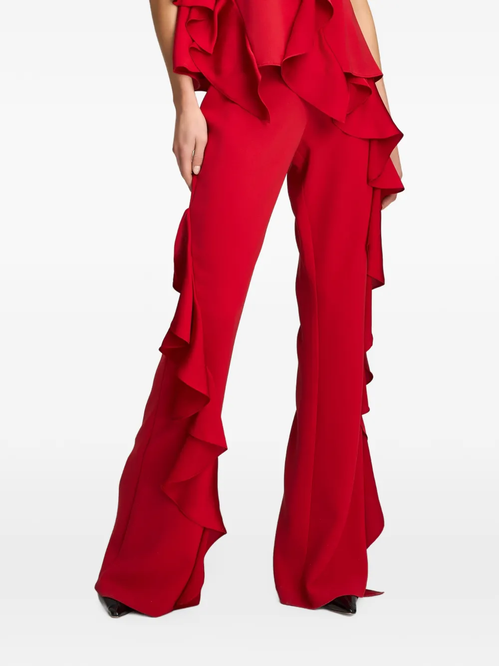 Cinq A Sept Selah ruffled trousers Rood