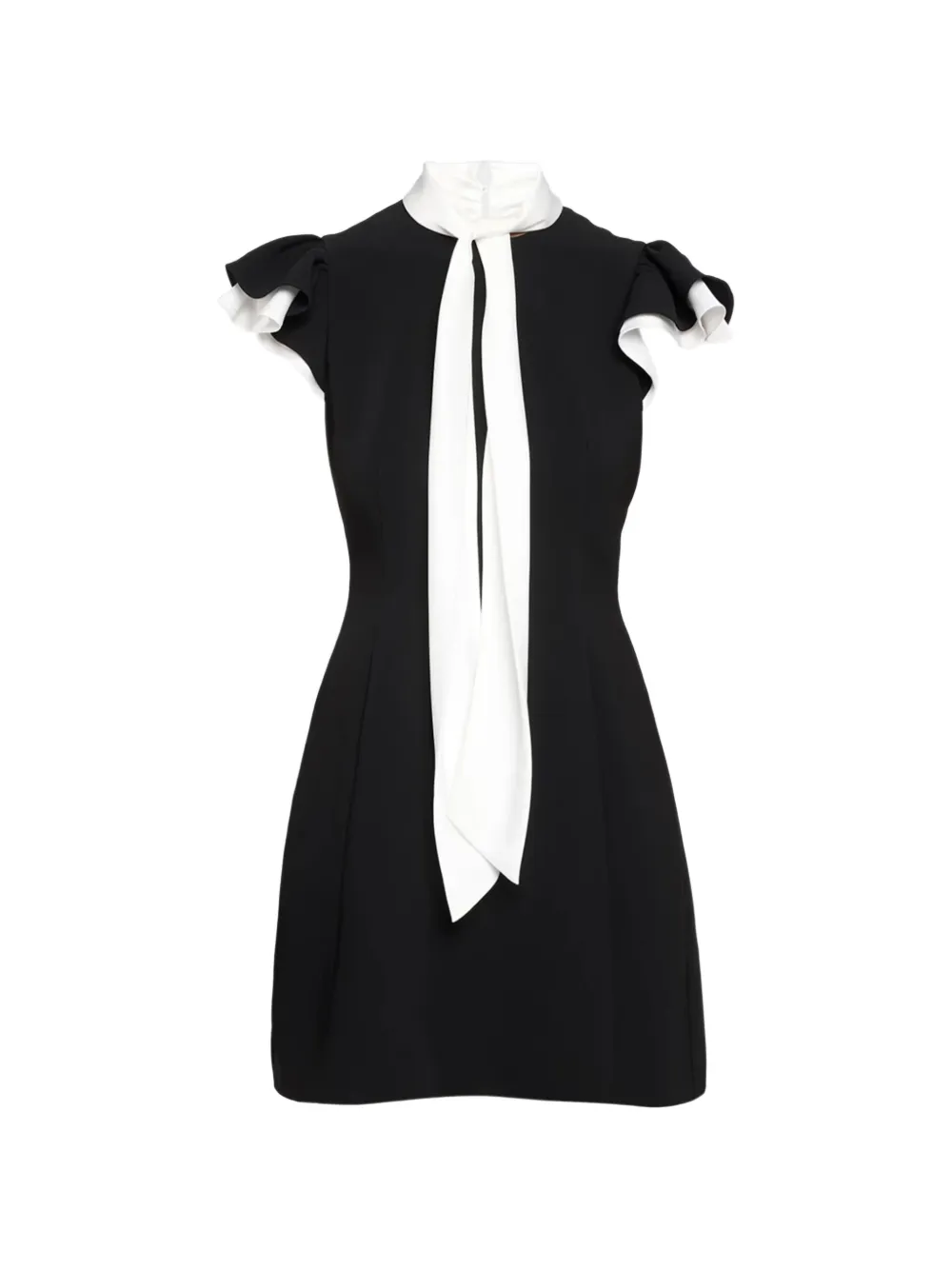 Cinq A Sept Sarya ruffled tie-neck mini dress Zwart