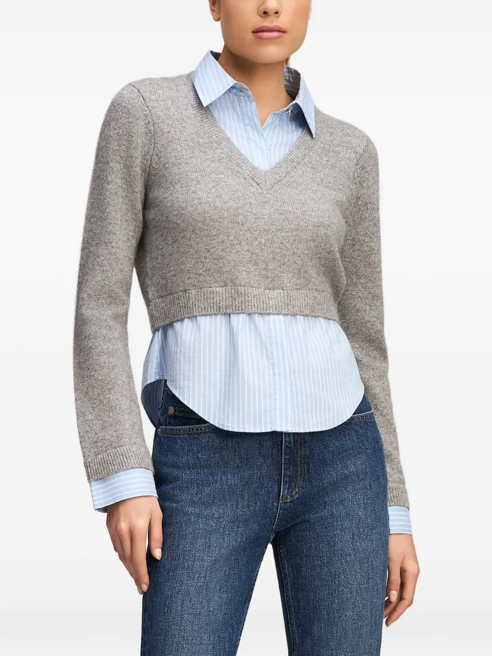 Cinq A Sept Renna layered-effect sweater Grijs