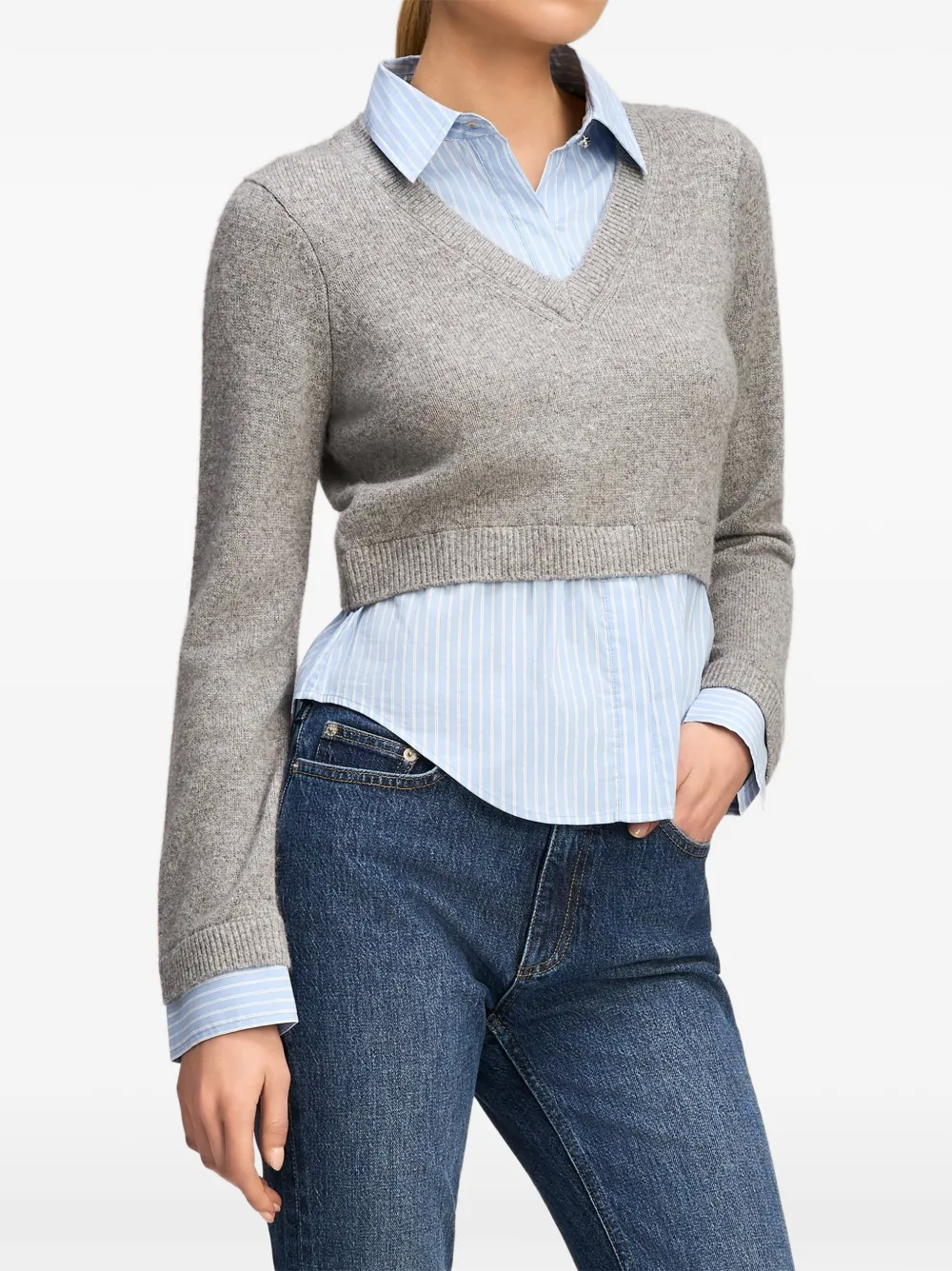 Cinq A Sept Renna layered-effect sweater Grijs
