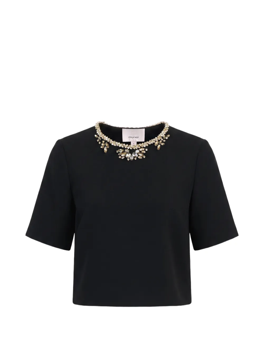 Cinq A Sept Adona crystal-embellished top Zwart