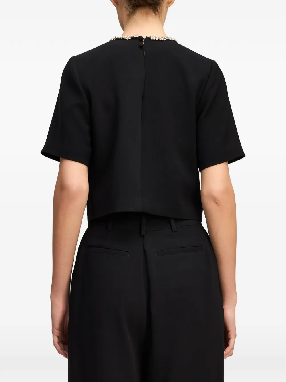 Cinq A Sept Adona crystal-embellished top Zwart