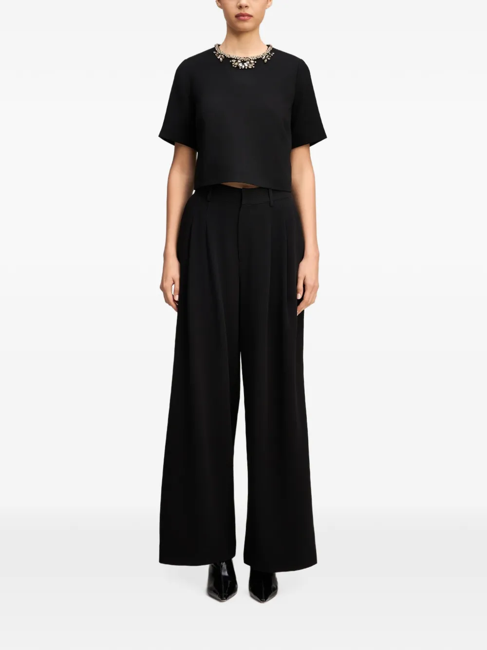 Cinq A Sept Adona crystal-embellished top Zwart